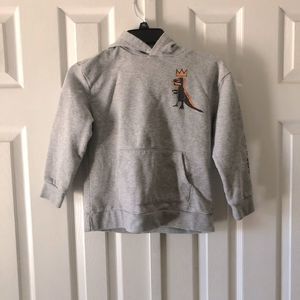 Basquiat grey hooded king dinosaur sweatshirt size S (6/7)